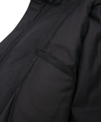 カシミア混 ストレッチ リサイクルウール ツイル 高機能中綿フライトジャケット - BLACK