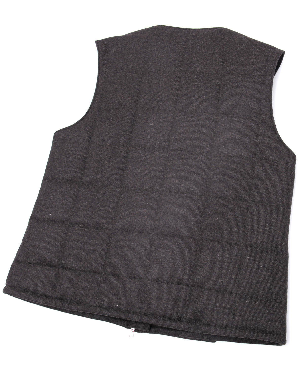 カシミア混 ストレッチ リサイクルウール ツイル 高機能中綿トラックベスト - BROWN