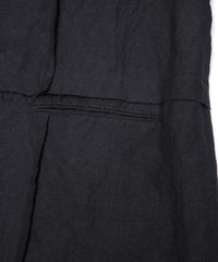 ウールリネンギャバジン ワッシャー チェスターロングコート - BLACK