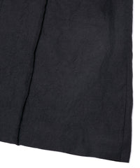 ウールリネンギャバジン ワッシャー チェスターロングコート - BLACK