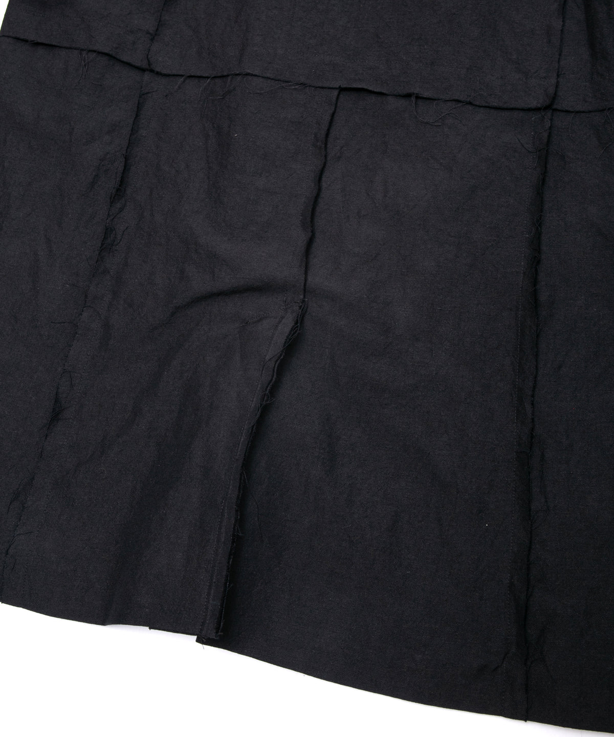 ウールリネンギャバジン ワッシャー チェスターロングコート - BLACK