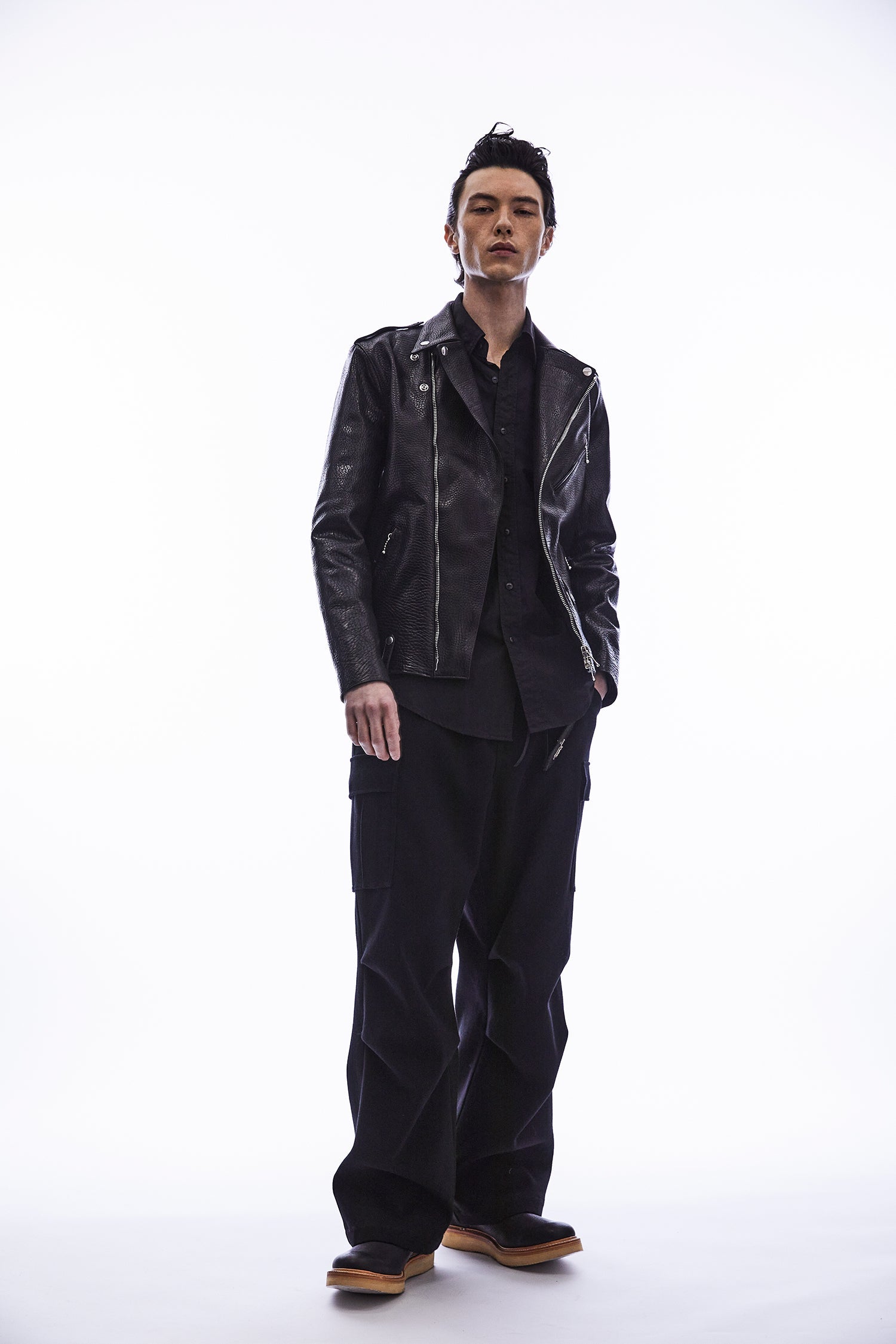 Load image into Gallery viewer, Wool &amp; Nylon W Cloth Vintage Tumbler Field Cargo Pants - BLACK