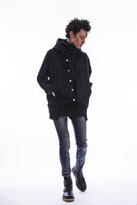 11oz オーガニックコットン ストレッチデニム Jimmy ジャケット - BLACK