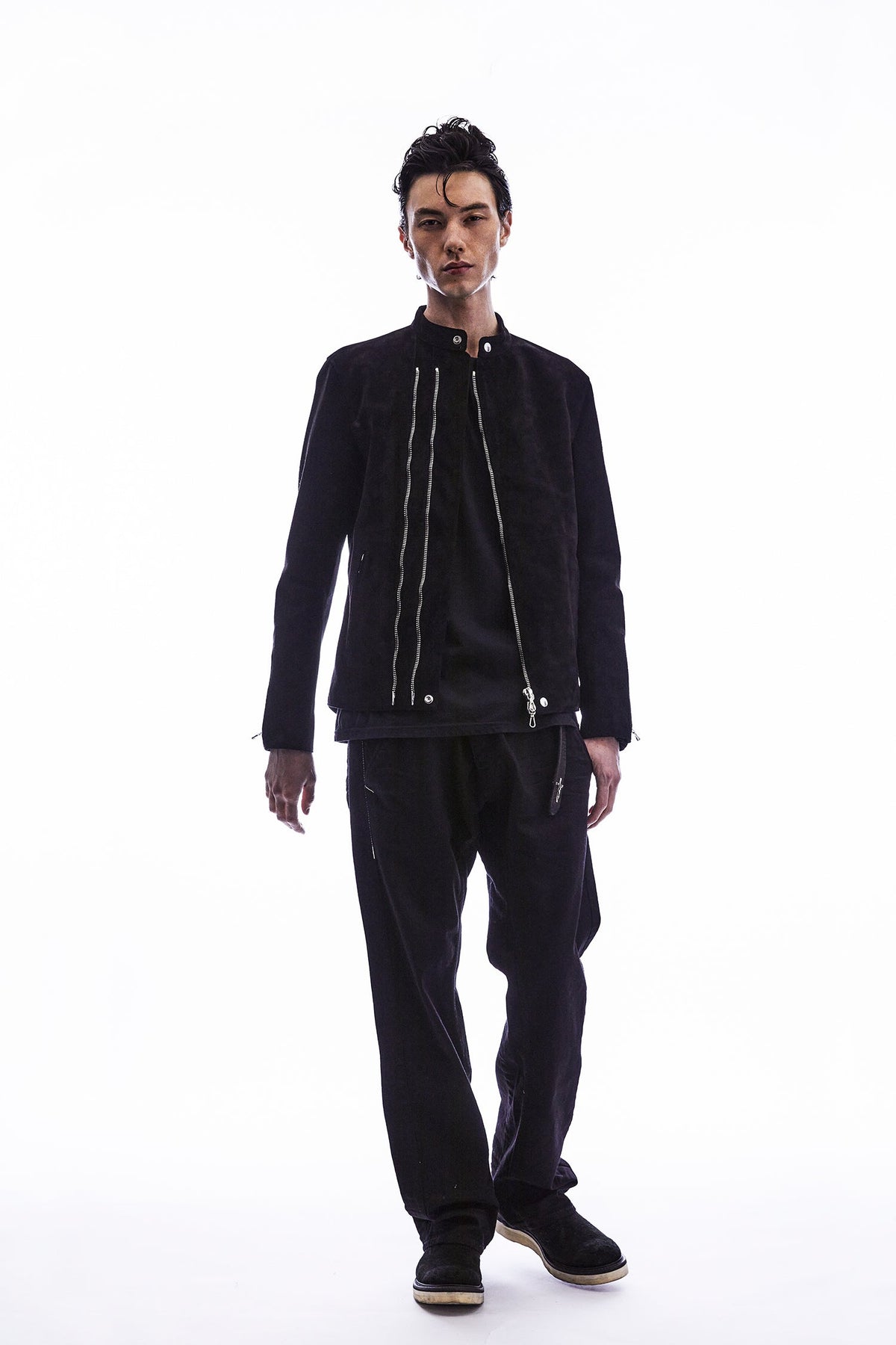 Suede Horse hide "JAY" Single Riders - BLACK