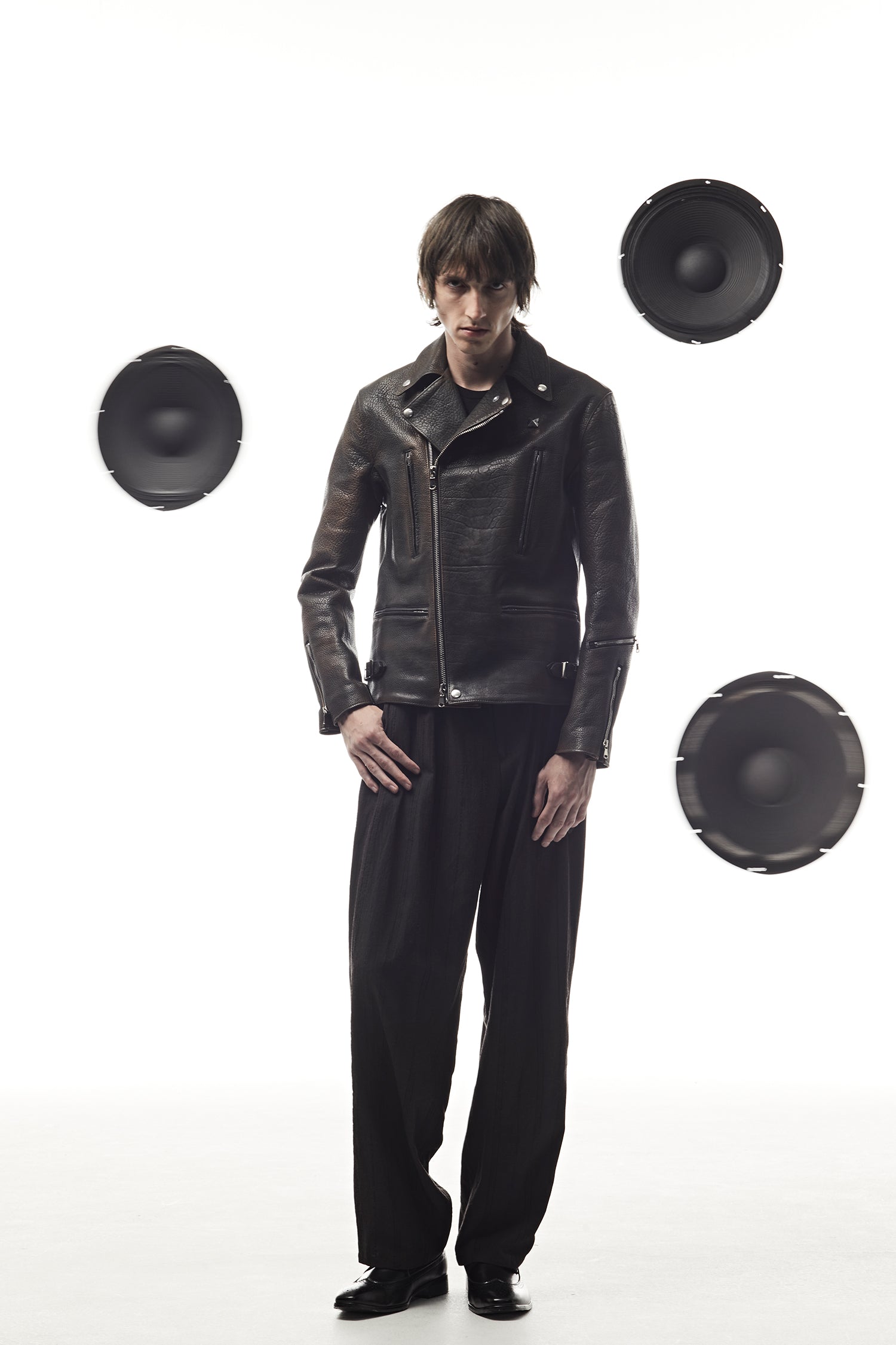 s*w様 STRUM ダブルライダースジャケット NIGHTFALL NAVY フルベジタブルタンニン鞣し ダブルショルダー 燃焼製品染め Burning