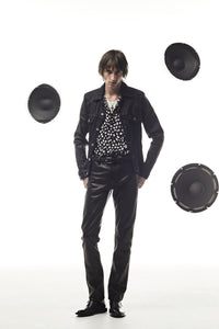 ジャパン ウォッシャブル カウハイド LAD GEAR 5ポケットパンツ - BLACK