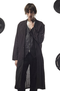 Hole-Punched Oil Calfskin BENNY Zipup Vest - BLACK