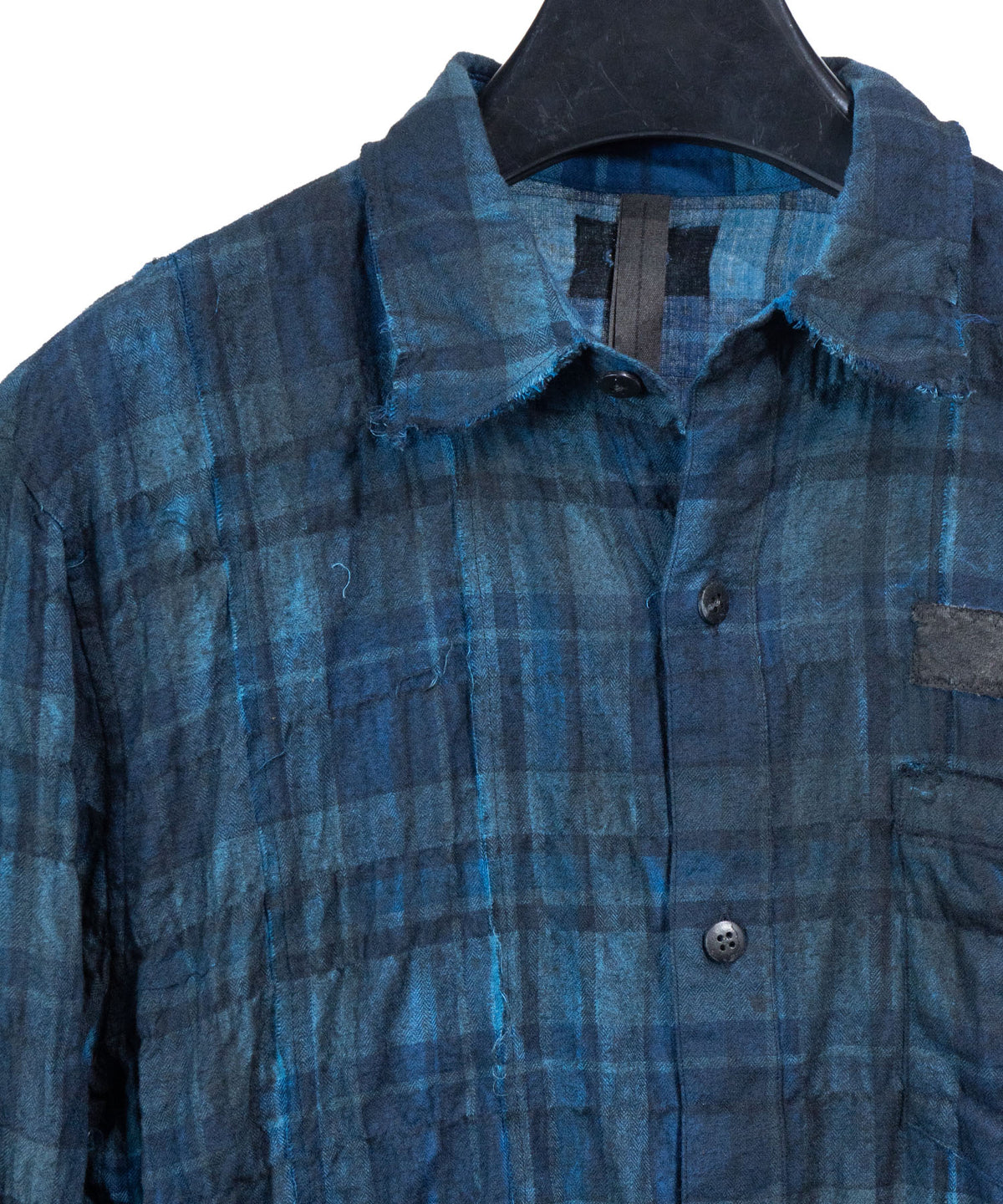 [One-of-a-kind] 40/1 Herringbone Shirring Tartan Remake Shirt / Size M