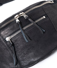 フルタンニン ピット鞣し シュリンク ホースハイド HIGH THROTTLE ボディーバッグ  - BLACK × SILVER