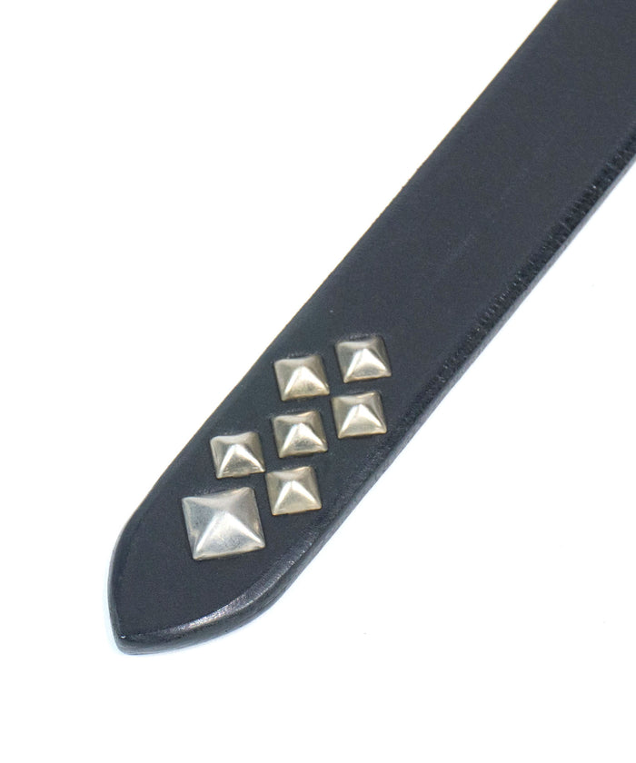 [Pre-order] Full tannin pit-tanned steerhide Benz narrow belt with studs custom