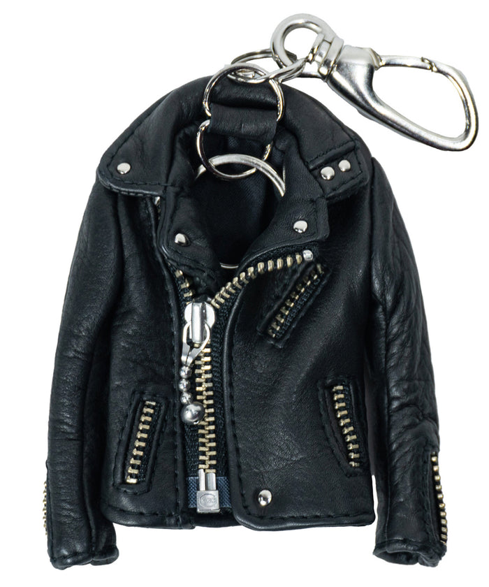 Oil Calfskin Riders Key Case - BLACK