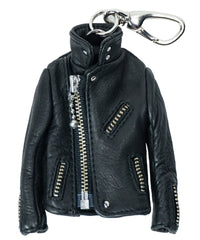 Oil Calfskin Riders Key Case - BLACK