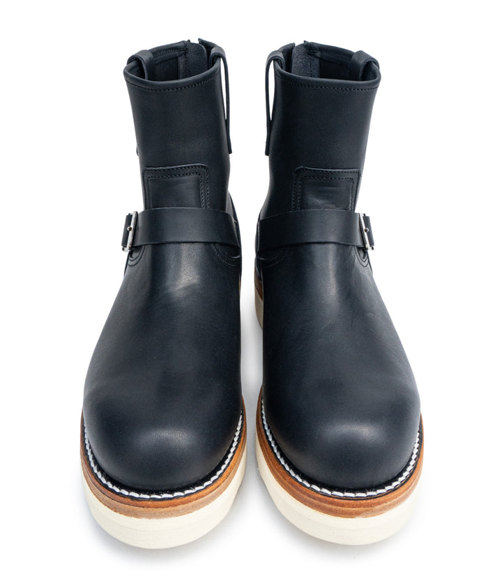 イタリアン ベンズ オイルバケッタレザー ショートエンジニアブーツ MATILDA - BLACK