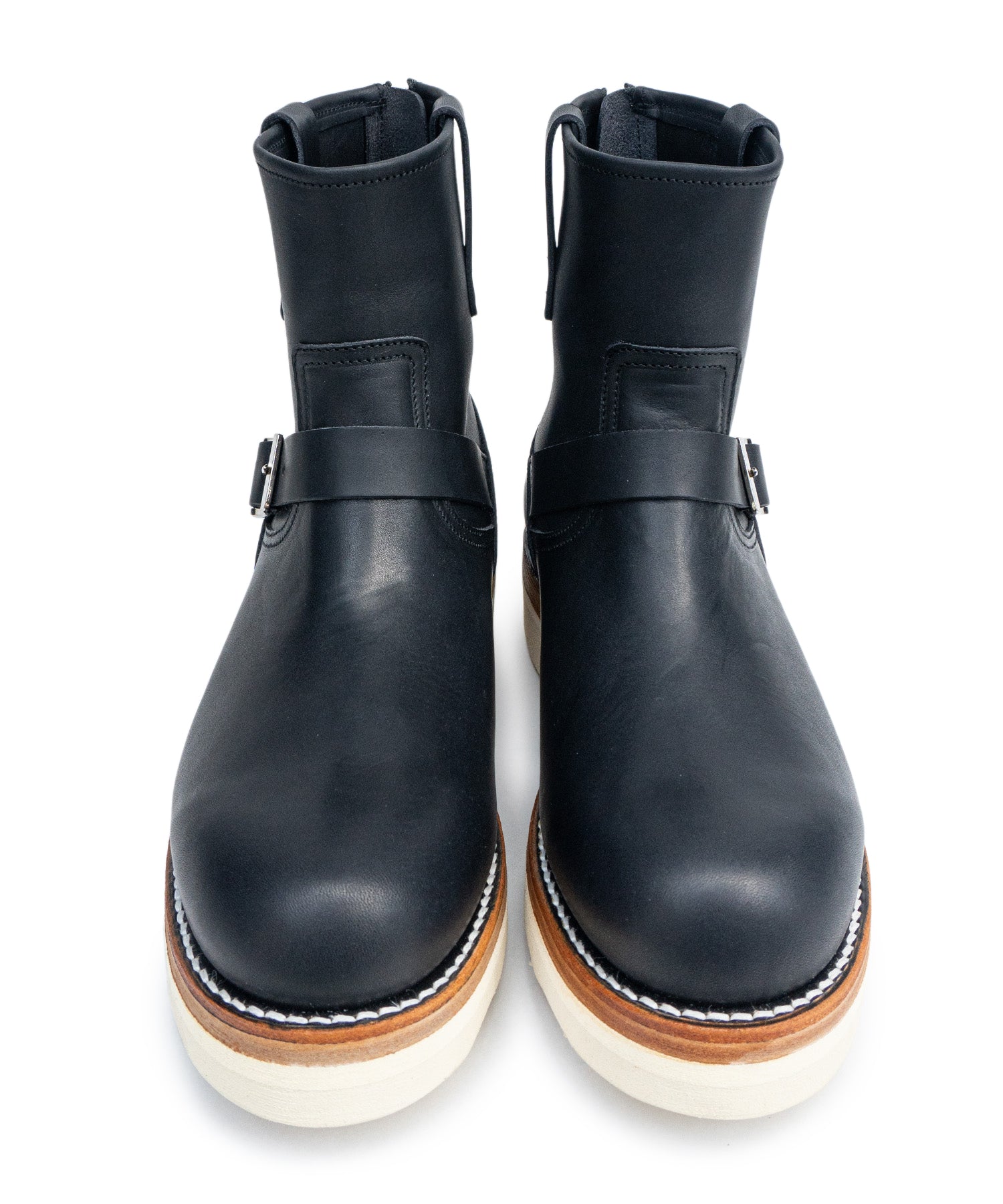 Load image into Gallery viewer, Italian Double Shoulder Short Engineer Boots MATILDA - BLACK