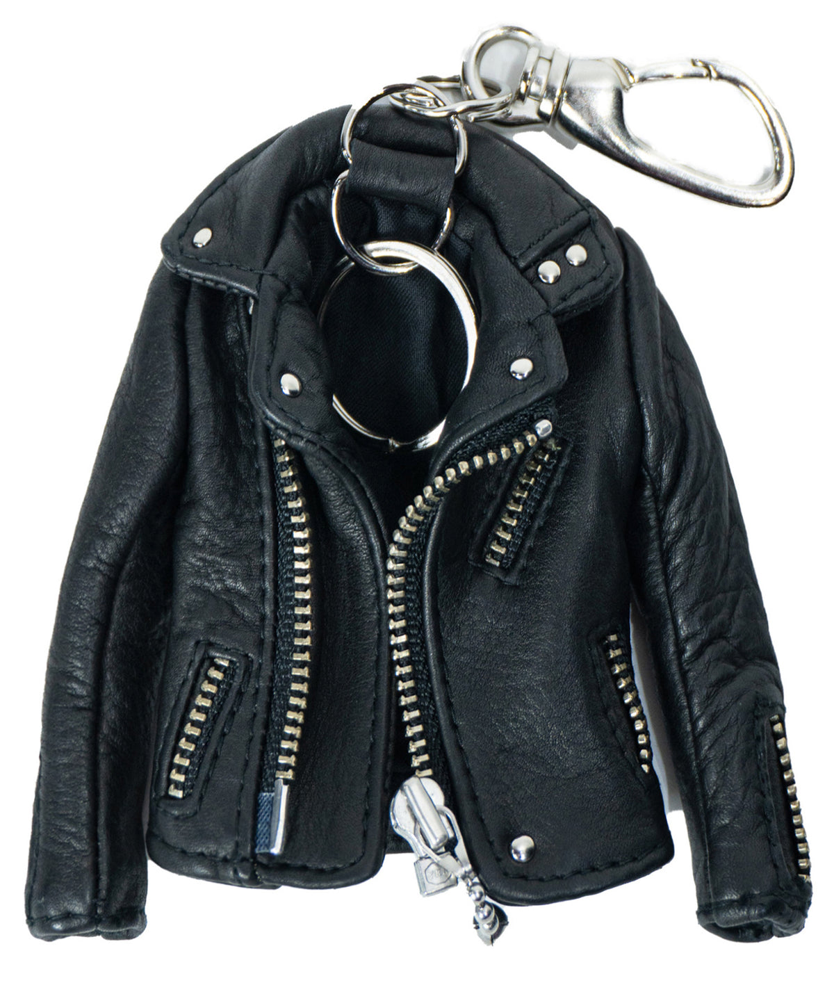 Oil Calfskin Riders Key Case - BLACK