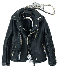 Oil Calfskin Riders Key Case - BLACK