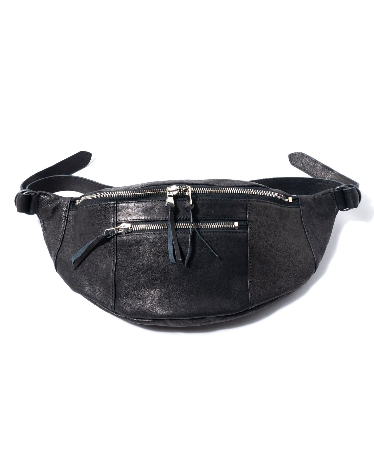 フルタンニン ピット鞣し シュリンク ホースハイド HIGH THROTTLE ボディーバッグ  - BLACK × SILVER