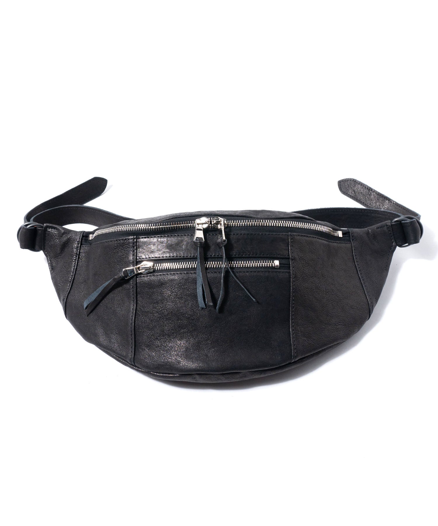 Load image into Gallery viewer, Pit Vegetable Full Tanned Shrank Horsehide Body Bag - BLACK × SILVER