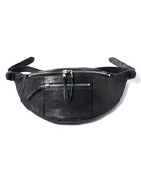 Load image into Gallery viewer, Pit Vegetable Full Tanned Shrank Horsehide Body Bag - BLACK × SILVER