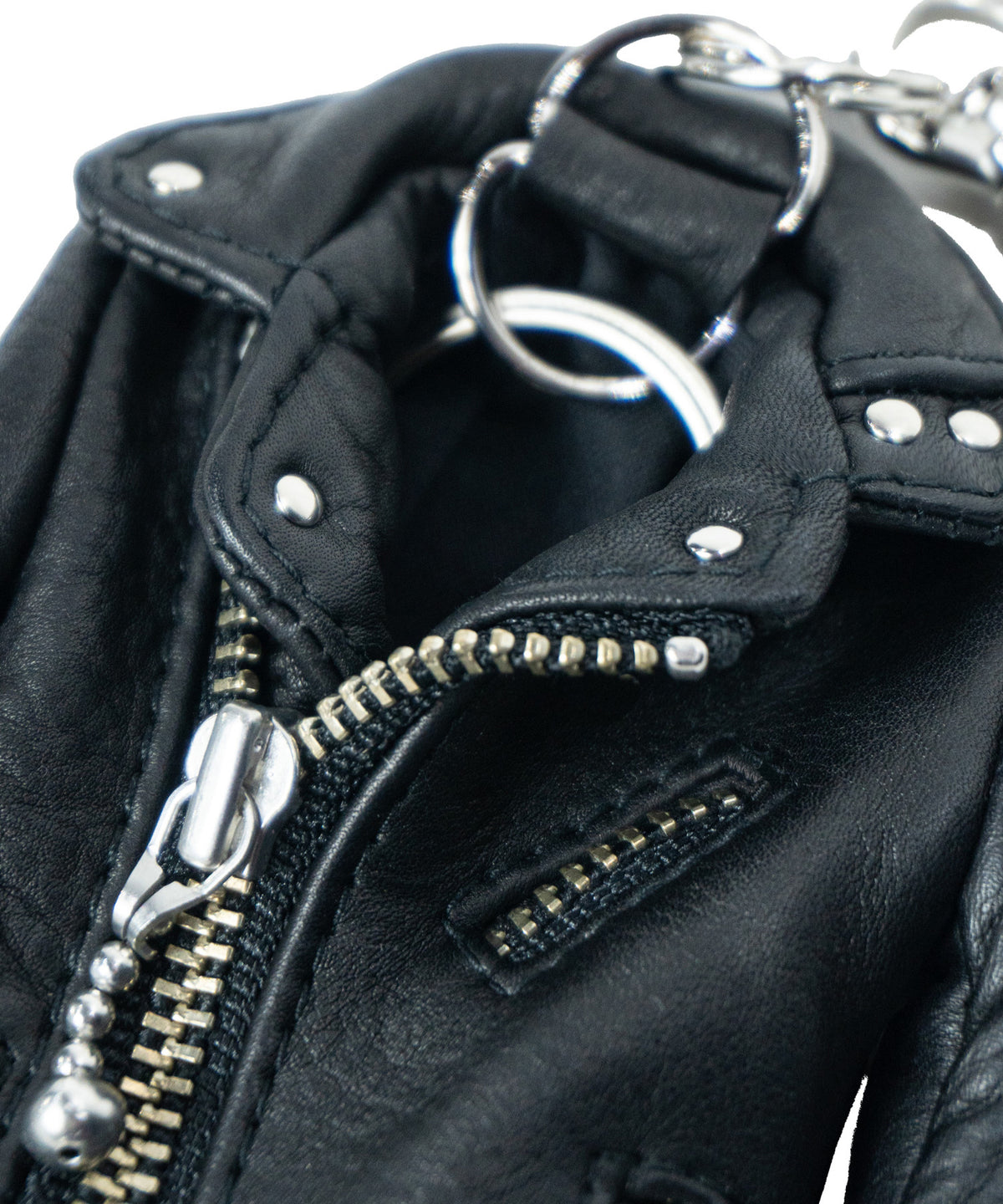 Oil Calfskin Riders Key Case - BLACK