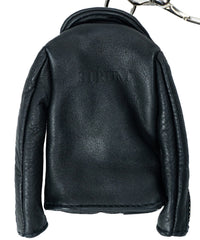 Oil Calfskin Riders Key Case - BLACK