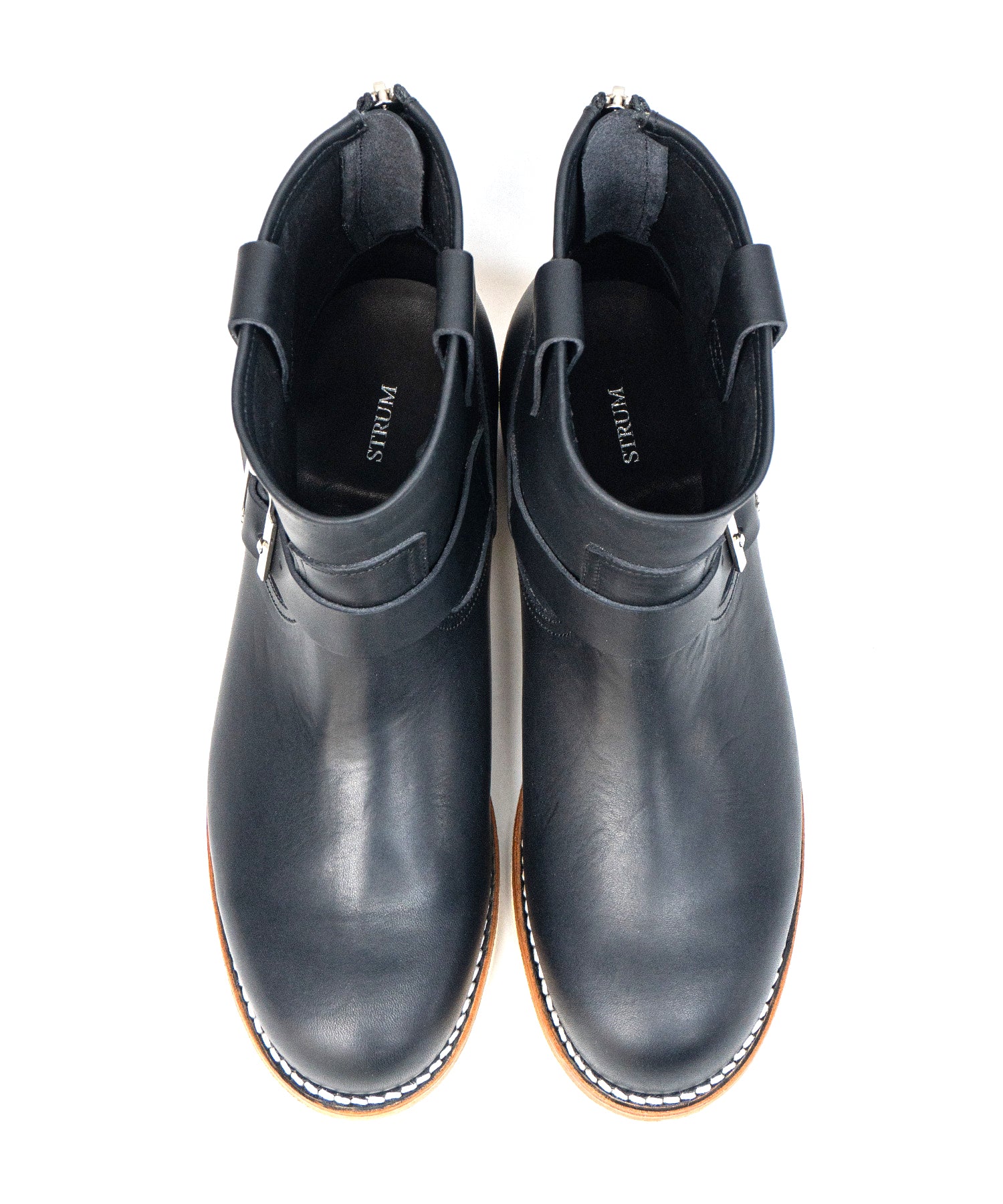 Load image into Gallery viewer, Italian Double Shoulder Short Engineer Boots MATILDA - BLACK