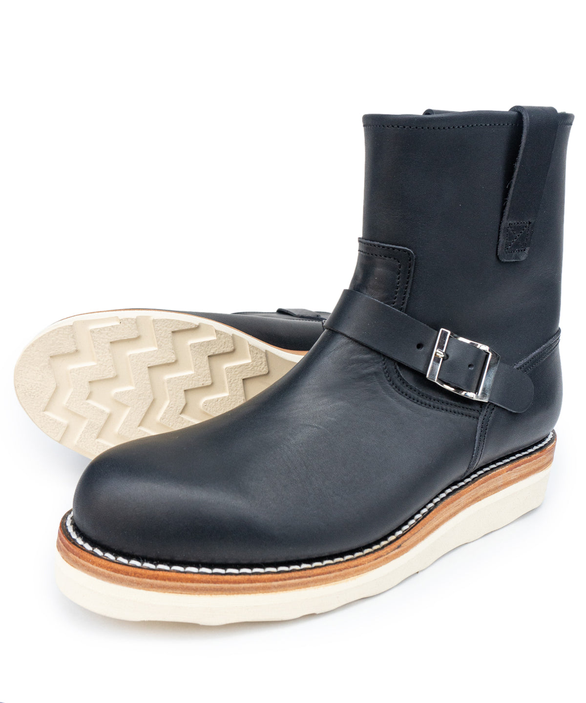 イタリアン ベンズ オイルバケッタレザー ショートエンジニアブーツ MATILDA - BLACK