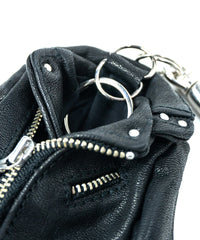 Pit Vegetable Full Tanned Shrank Horsehide Riders Key Case - BLACK