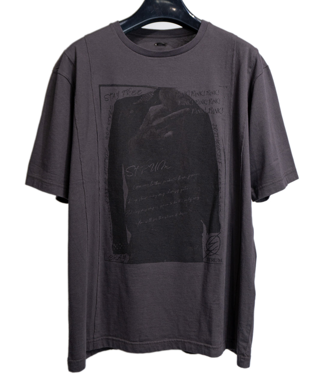 【直営店限定】30/- ナチュラルソフト天竺 『 FxxK THE WORLD』ワイド Tシャツ - GRAY