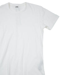 30/-ナチュラルソフト天竺 クルーネック Tシャツ（ジャストフィット）- WHITE