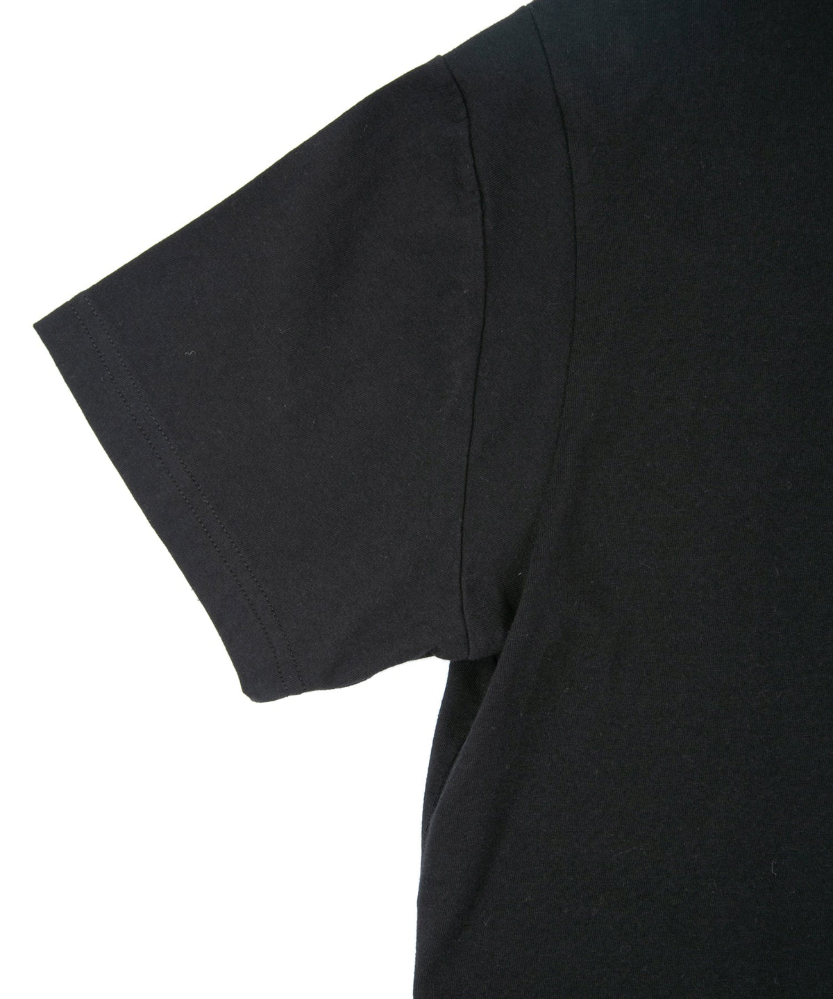 30/-ナチュラルソフト天竺 クルーネック Tシャツ（ジャストフィット） - BLACK