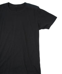 30/-ナチュラルソフト天竺 クルーネック Tシャツ（ジャストフィット） - BLACK