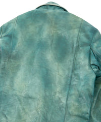 フルタンニン鞣し ジャパンカーフスキン Burning dyed - 燃焼製品染め SPEEDER ダブルライダースジャケット / BEER GREEN