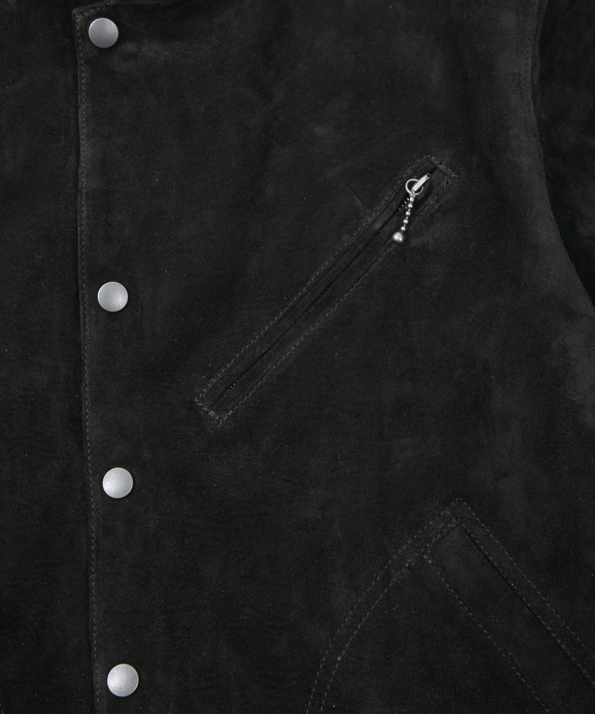 Japan Calf Suede "TRAMPER" Tramper Coat - BLACK