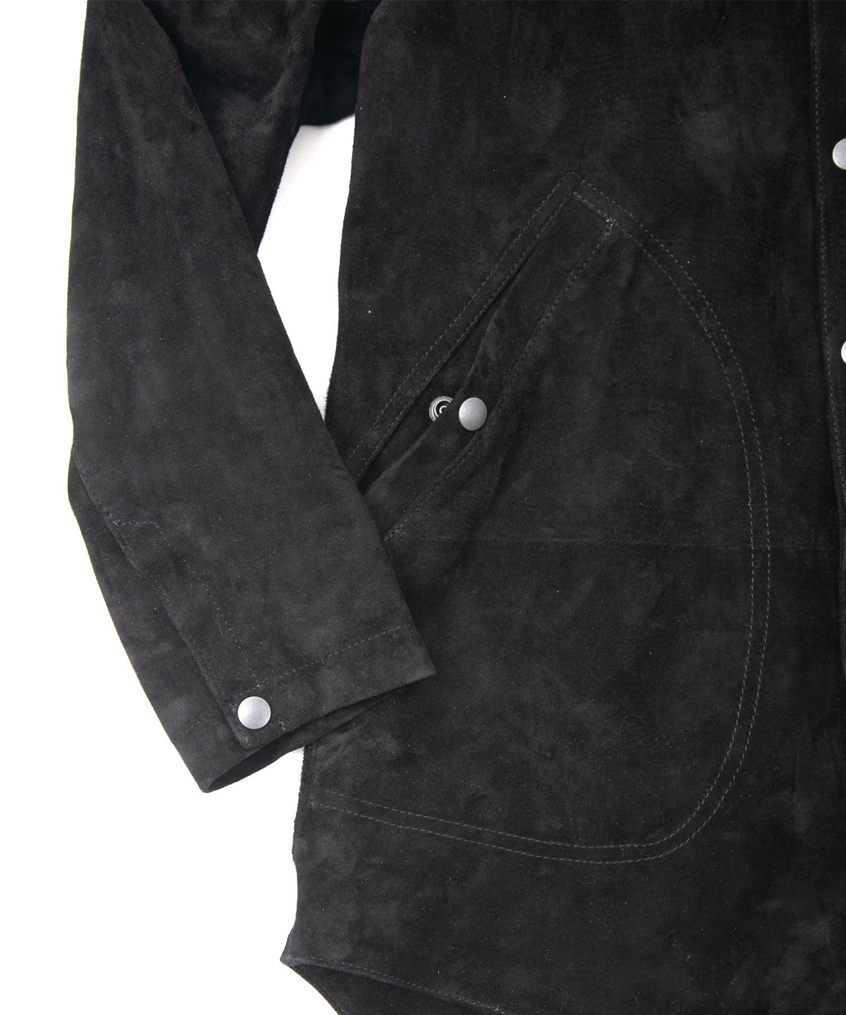 Japan Calf Suede "TRAMPER" Tramper Coat - BLACK