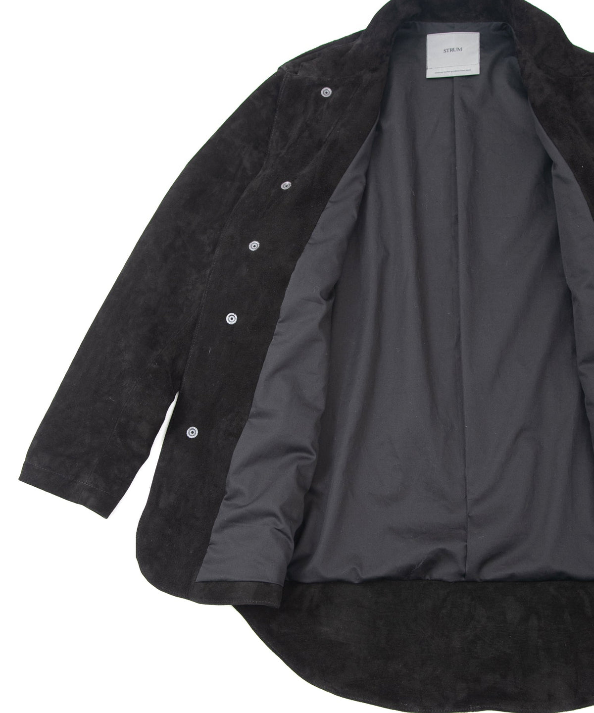 Japan Calf Suede "TRAMPER" Tramper Coat - BLACK