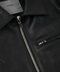 Load image into Gallery viewer, Full tannin pit-tanned, shrink-wrapped, steerhide M.VINCENTS Single Rider Jacket - BLACK