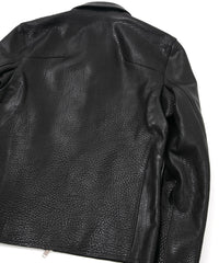 Load image into Gallery viewer, Full tannin pit-tanned, shrink-wrapped, steerhide M.VINCENTS Single Rider Jacket - BLACK