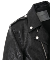 フルタンニン ピット鞣し シュリンク ステアハイド 革 / 1.0mm厚 JOEY ダブルライダースジャケット - BLACK