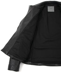 フルタンニン ピット鞣し シュリンク ステアハイド 革 / 1.0mm厚 JOEY ダブルライダースジャケット - BLACK