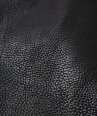 フルタンニン ピット鞣し シュリンク ステアハイド 革 / 1.0mm厚 JOEY ダブルライダースジャケット - BLACK