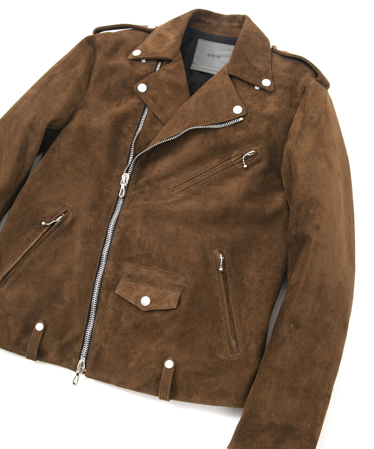 スエード ホースハイド JOEY ダブルライダースジャケット - BROWN KHAKI