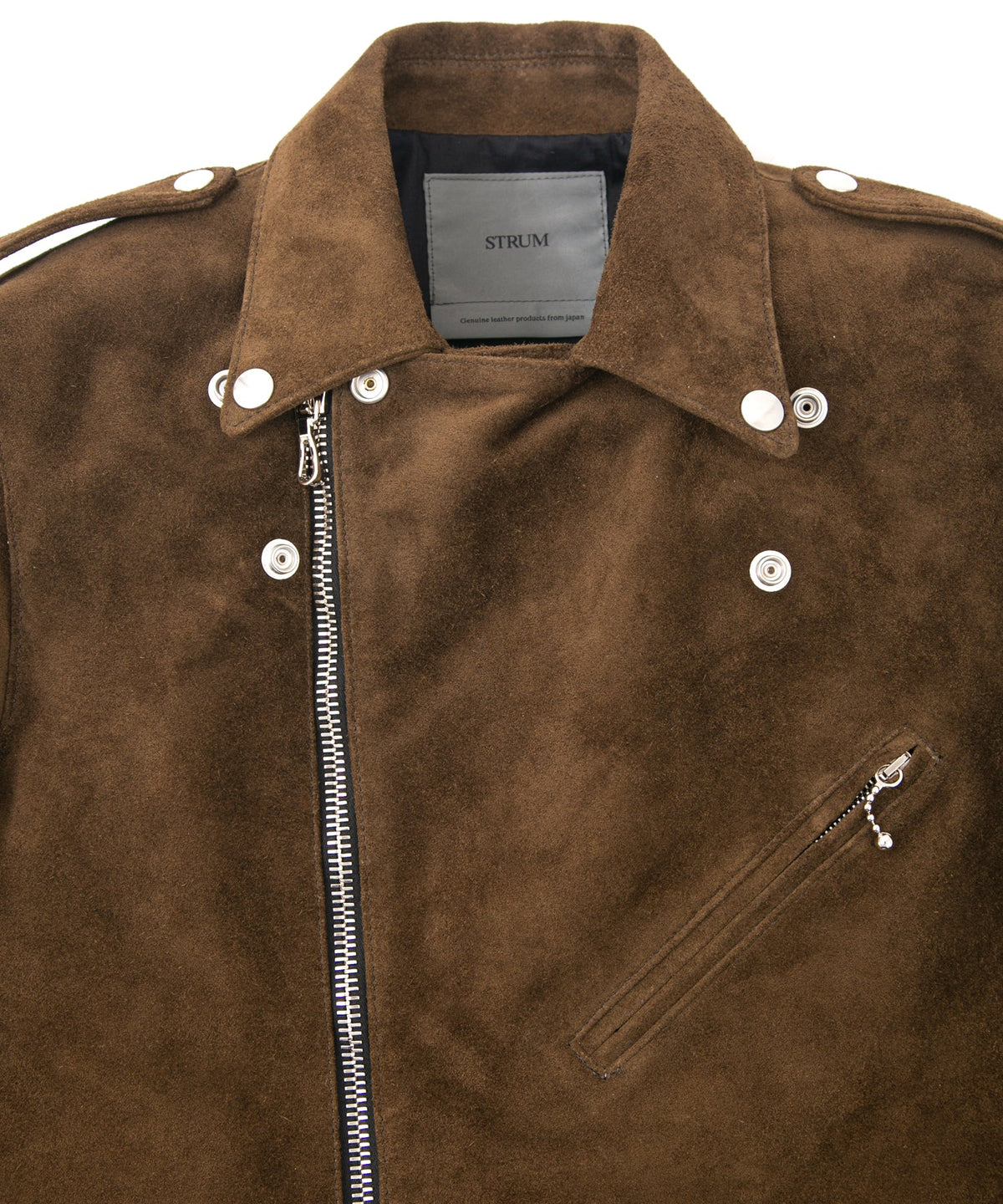 スエード ホースハイド JOEY ダブルライダースジャケット - BROWN KHAKI