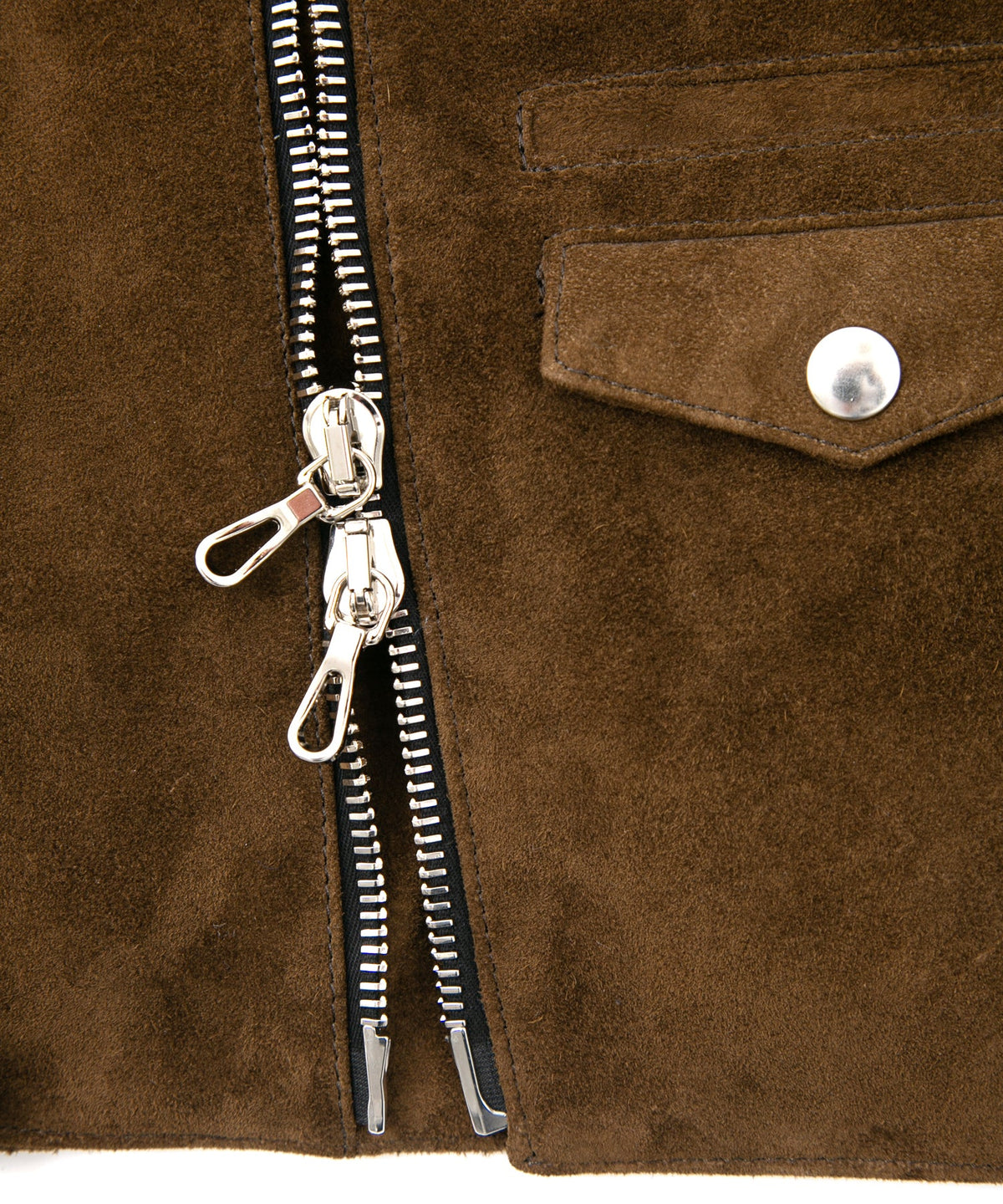 スエード ホースハイド JOEY ダブルライダースジャケット - BROWN KHAKI