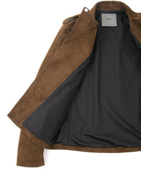スエード ホースハイド JOEY ダブルライダースジャケット - BROWN KHAKI