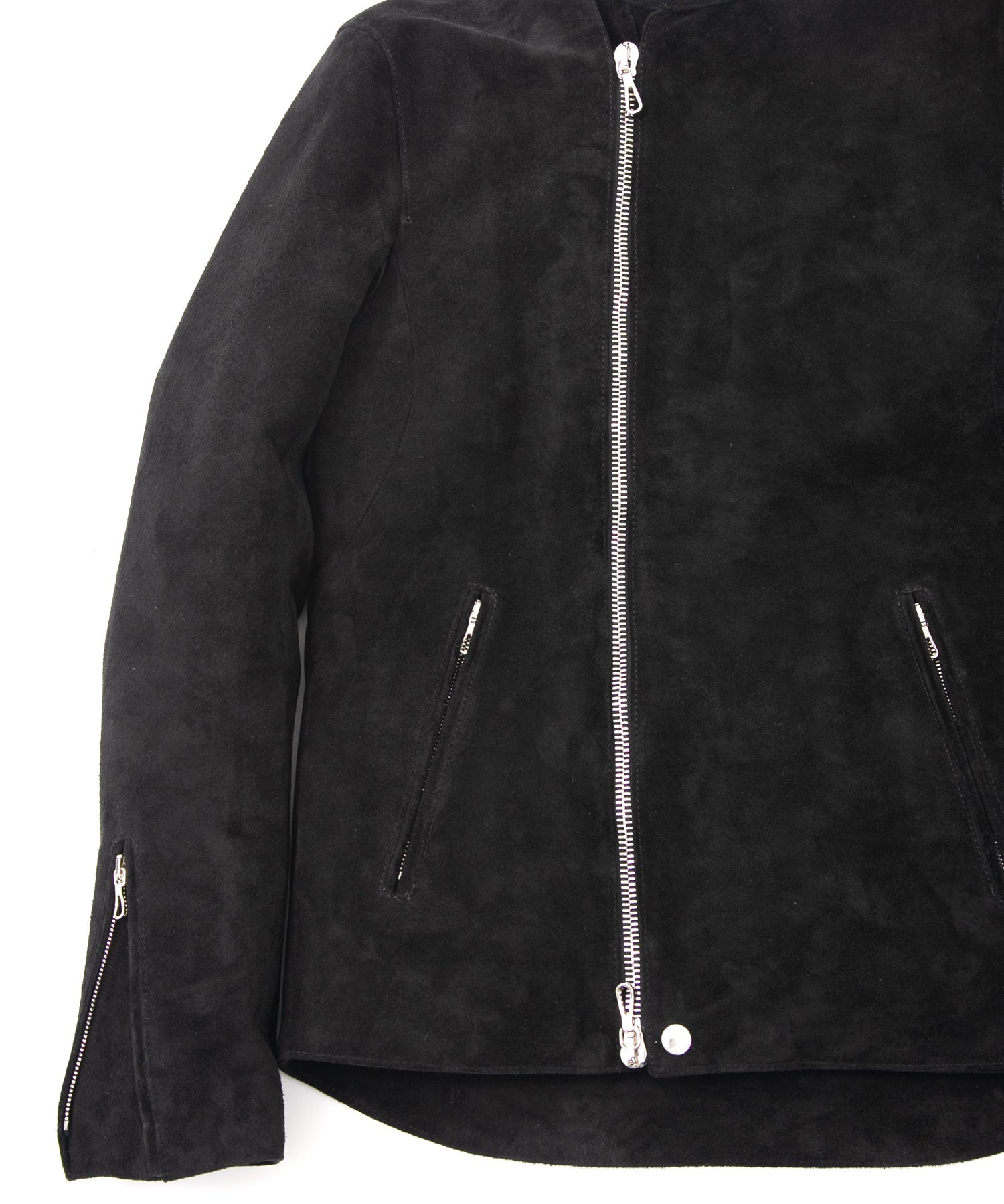 スエード ホースハイド JAY セミシングルライダースジャケット - BLACK