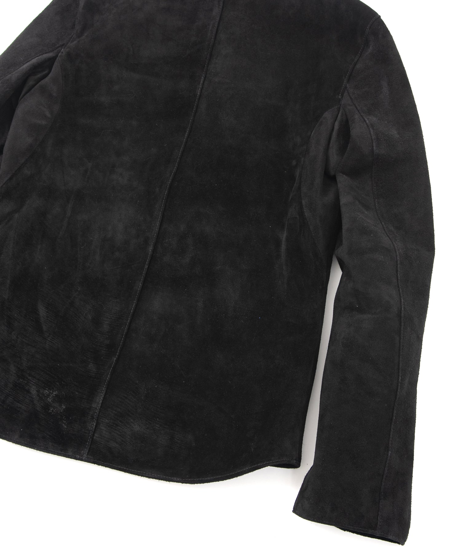 スエード ホースハイド JAY セミシングルライダースジャケット - BLACK