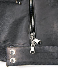 フルタンニン鞣し ジャパンカーフスキン Burning dyed - 燃焼製品染め SPEEDER ダブルライダースジャケット - STEEL BLACK