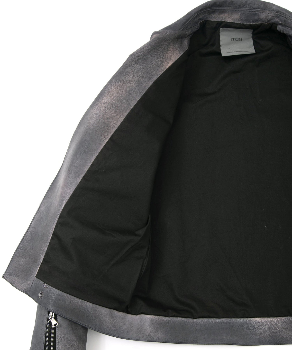 フルタンニン鞣し ジャパンカーフスキン Burning dyed - 燃焼製品染め SPEEDER ダブルライダースジャケット - STEEL BLACK