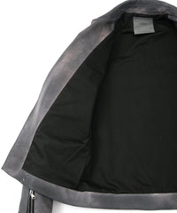 フルタンニン鞣し ジャパンカーフスキン Burning dyed - 燃焼製品染め SPEEDER ダブルライダースジャケット - STEEL BLACK